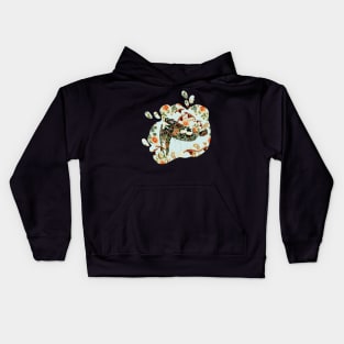 Art Nouveau Floral Cuttlefish Surface Design Kids Hoodie